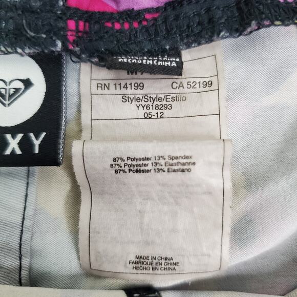 Roxy Womens Mini Swim Shorts Medium Black Multicolor Floral Print Drawstring - Picture 11 of 11